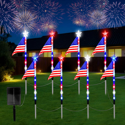 Solar American Flag Lights