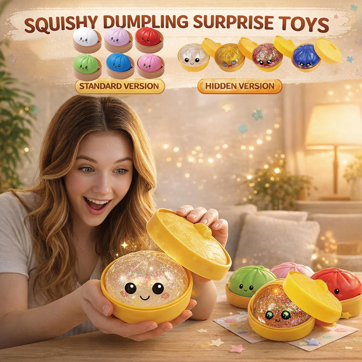 Glitter Dumpling Squishy Set