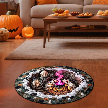 Haunted Stairway Halloween Rug