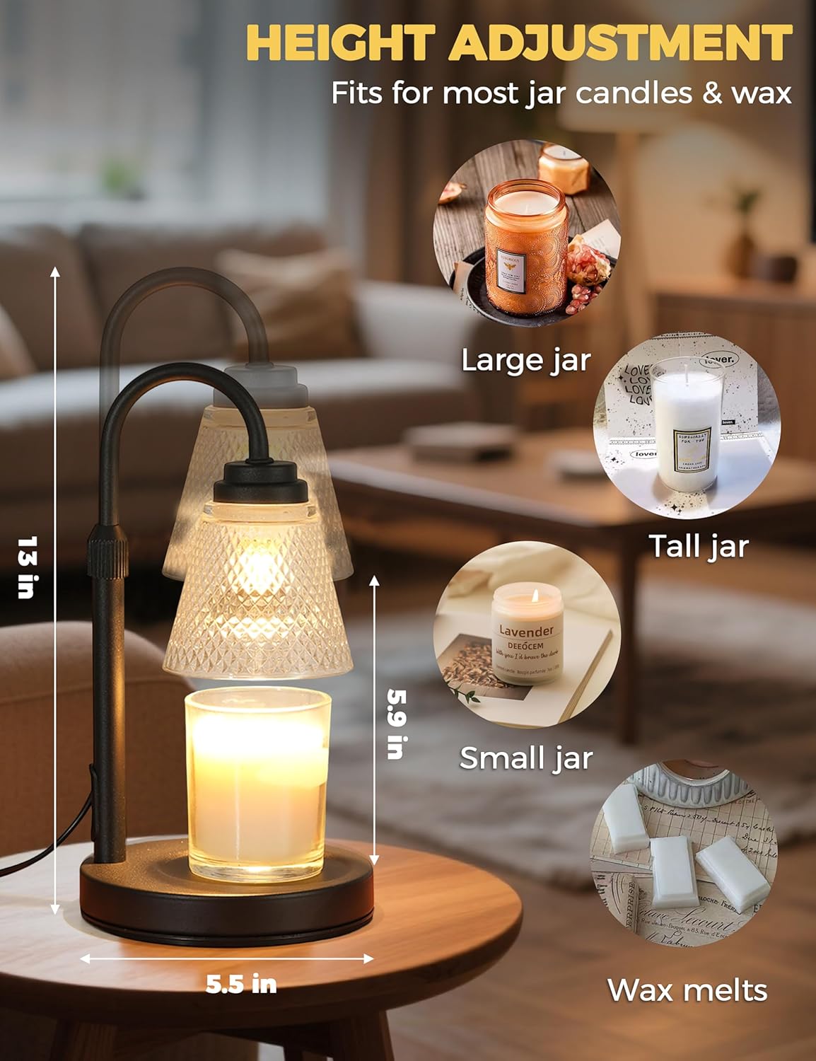 Dimmable Timer Candle Warmer
