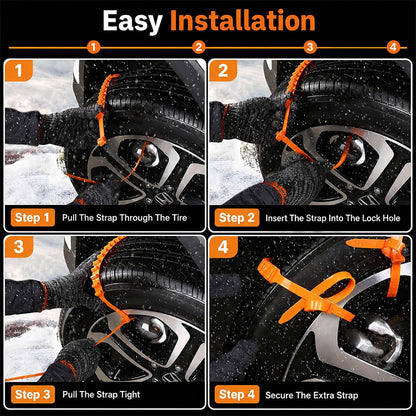 10 Pcs Winter Car Snow Chains Universal Anti-Skid Tire Chain