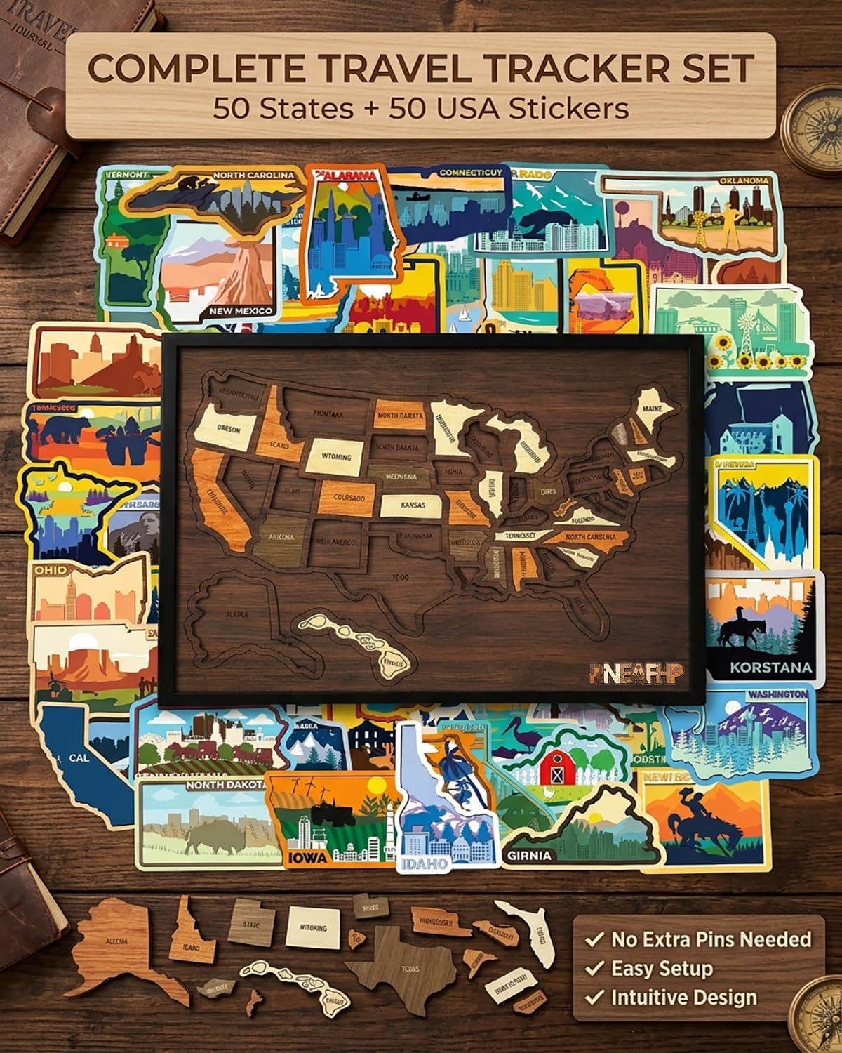 Wooden USA Map Puzzle