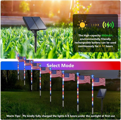 Solar American Flag Lights