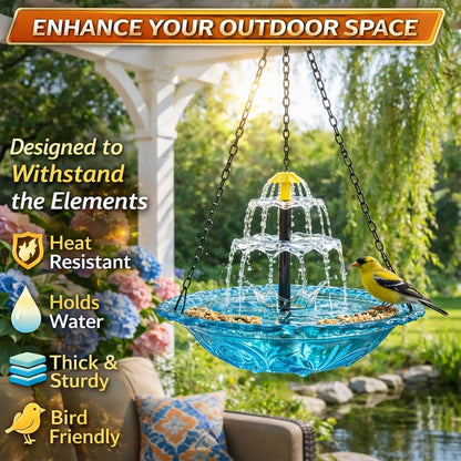 Solar Hanging Birdbath Fountain