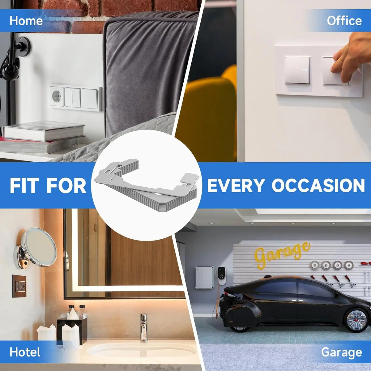 Wall Plate Spacers, Recessed Outlet Repair Shims for Sunken Electrical Outlets & Switch Plates