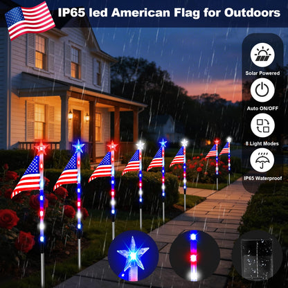 Solar American Flag Lights
