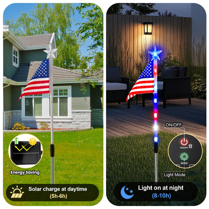 Solar American Flag Lights