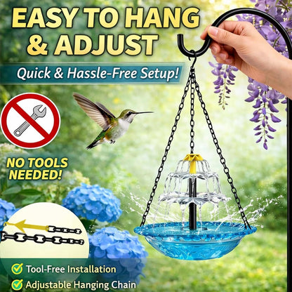 Solar Hanging Birdbath Fountain
