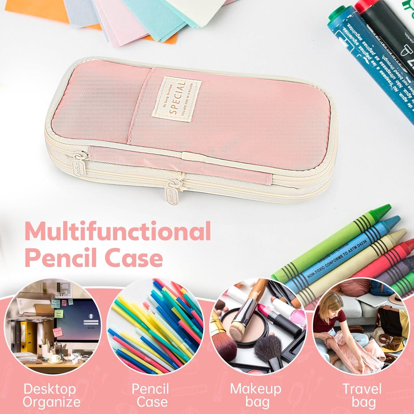 Double-Layer Macaron Stationery Box