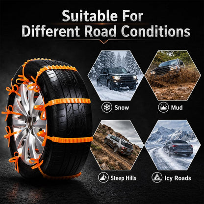 10 Pcs Winter Car Snow Chains Universal Anti-Skid Tire Chain