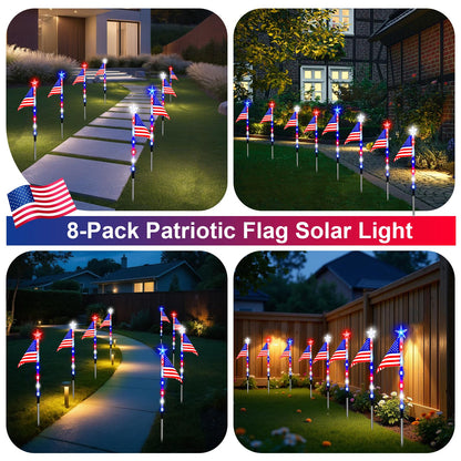 Solar American Flag Lights