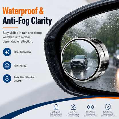2-Pack Blind Spot Mirrors 360 Adjustable Wide-Angle Rearview Safety Mirrors