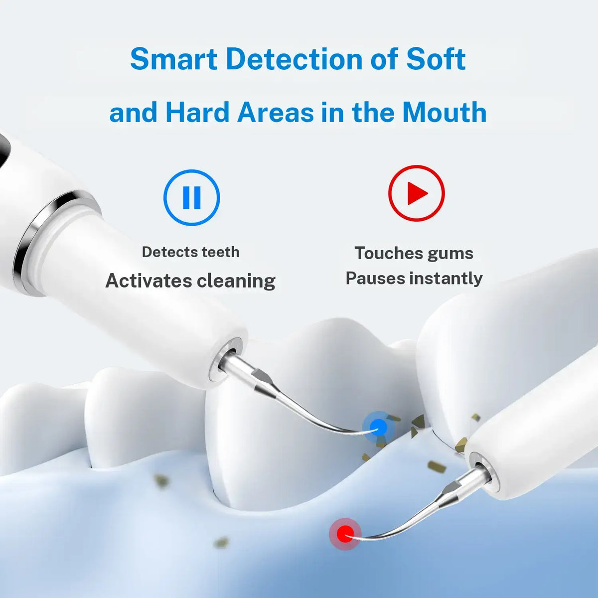 Ultrasonic Plaque and Tartar Remover, Professional Teeth Cleaning Kit (7-Piece Set) Safe and Gentle