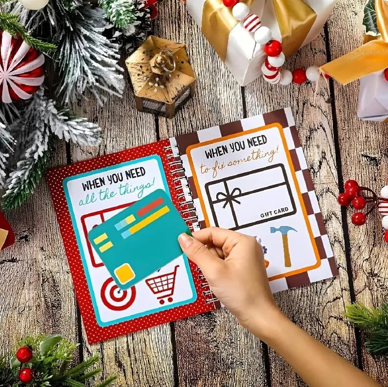 DIY Spiral-Bound Christmas Gift Card Album with Surprise Pages