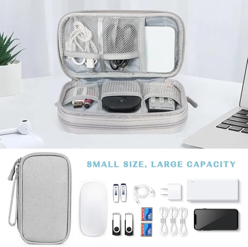 Don t Miss Out Travel Cable Organizer Pouch, Double Layers All-in-One Storage Bag for Cord