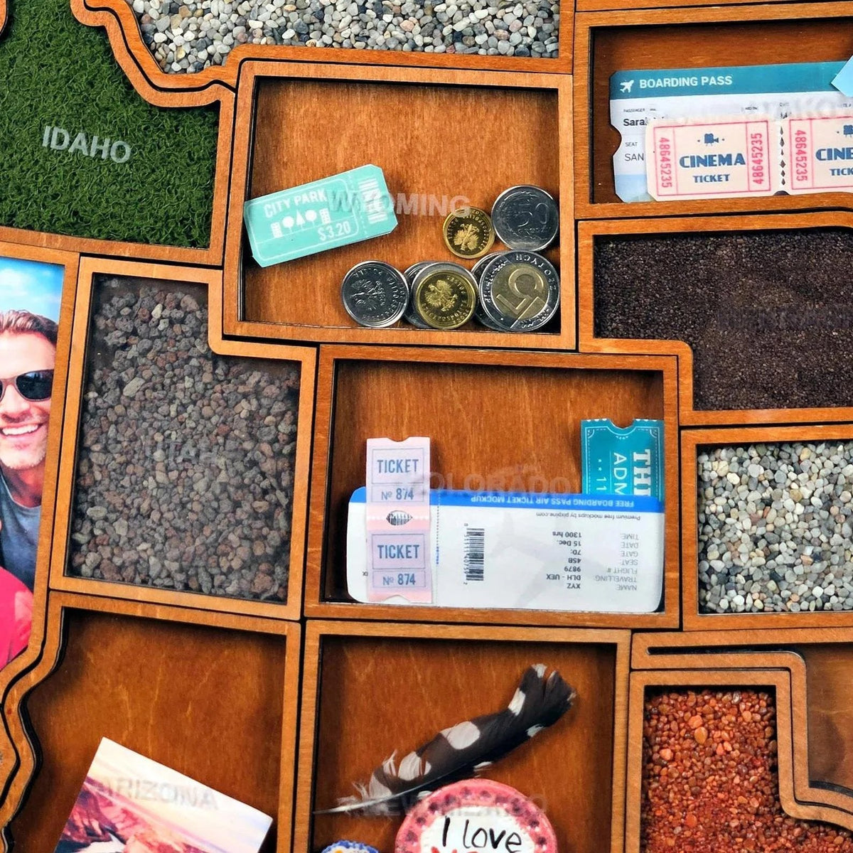 Personalized USA Travel Memory Map Collect & Display Your Travel Keepsakes