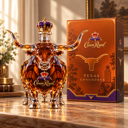 Crown Royal Texas Longhorns Whiskey Bottle
