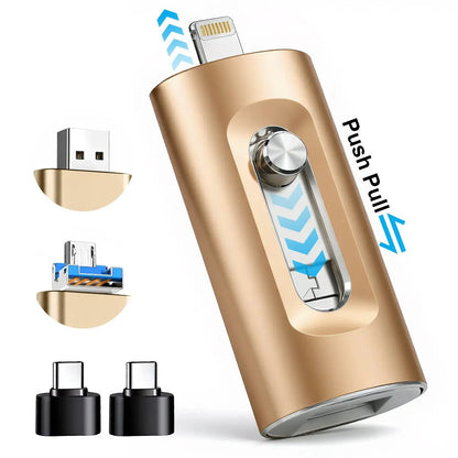4-in-1 USB3.0 OTG Flash Drive with Type-C Adapter