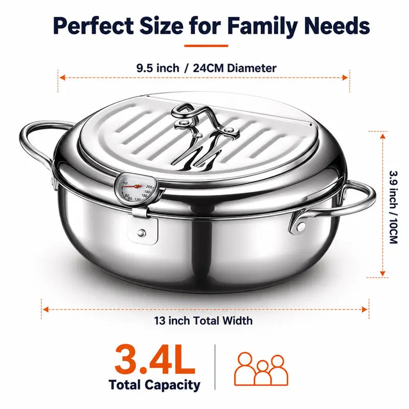 304 Grade Stainless Steel Deep Fryer Pot