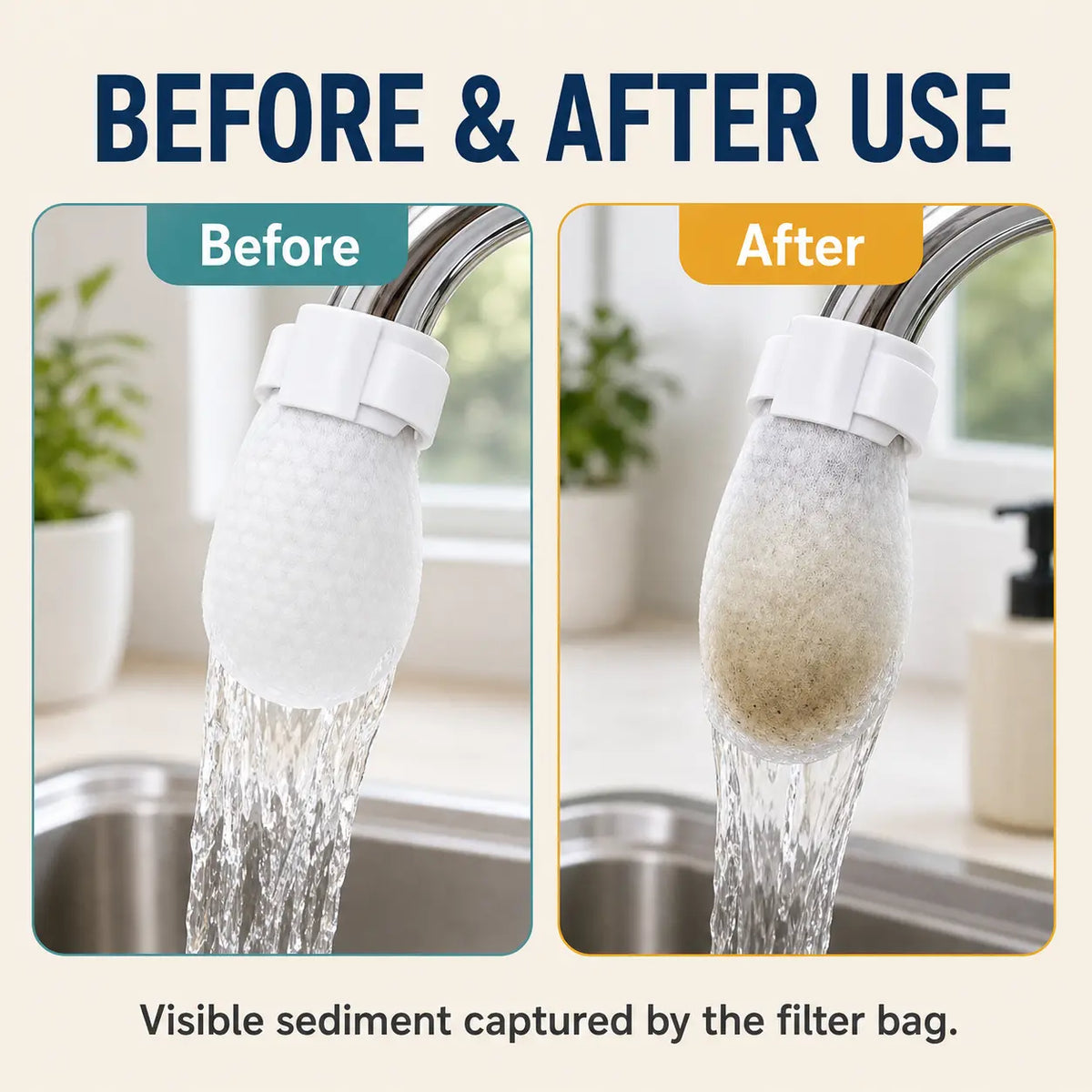 Cotton Faucet Filter Bags Sediment & Splash Filter