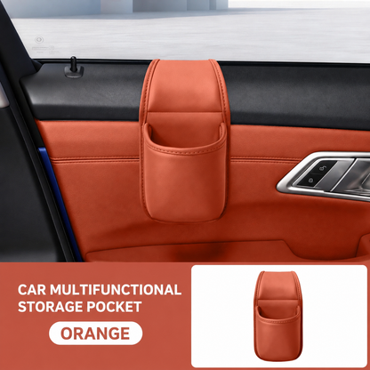 Huge Savings Leather Car Door Side Storage Pocket, Double Layer Organizer with Flannel Lining