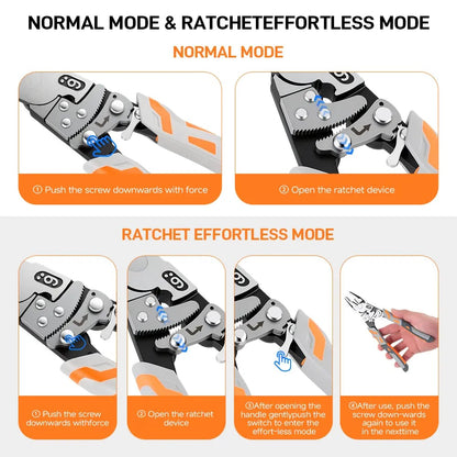 Self-Locking Ratchet Pliers Secure Grip, Less Effort