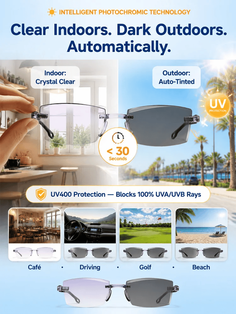 Rediscover Clear Vision Smart Zoom Diamond-Cut Reading Glasses