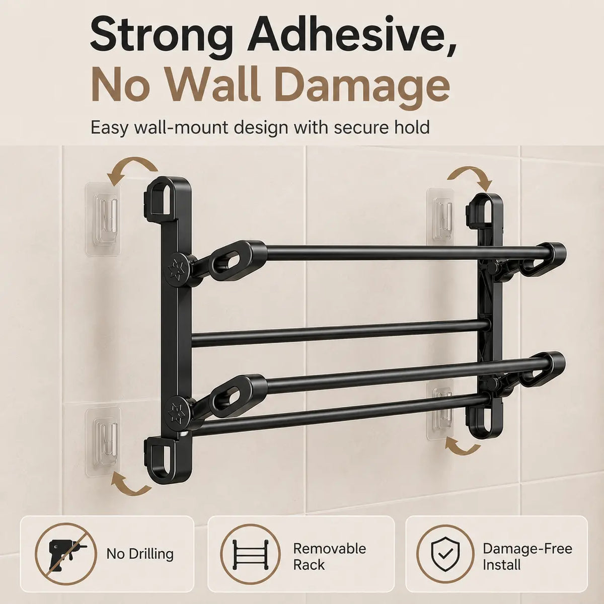 Foldable Wall Mounted Shoe Rack Space Saving Hanging Slipper Holder for Entryway Bathroom RV