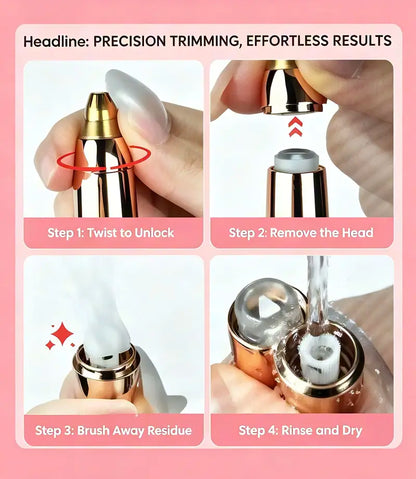 Rechargeable 3-in-1 Facial Hair Trimmer for Women
