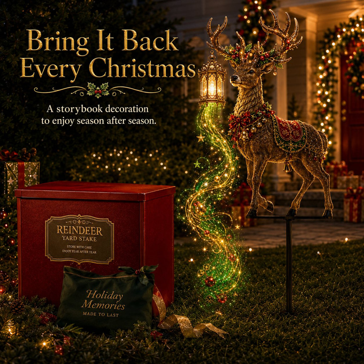 Light-Up Reindeer Christmas Yard Stake