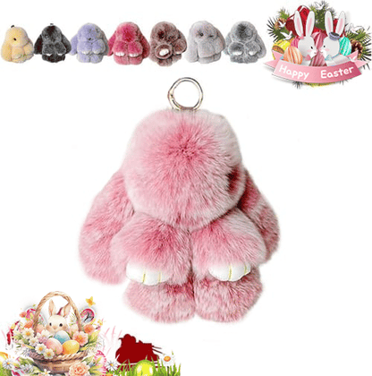 Easter Cute Bunny Plush Keychain - Iron Box Gift Option, Easter Sweet Surprise