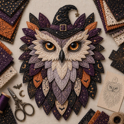 Layered Fabric Owl Wall Art DIY Kit