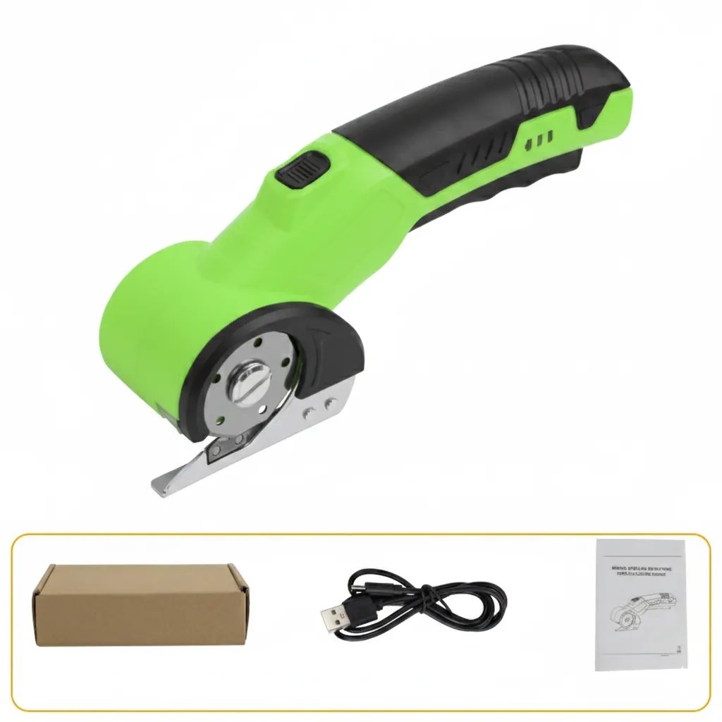 Cordless Electric Scissors 3.7V Rechargeable Heavy Duty Cutter with Safety Lock