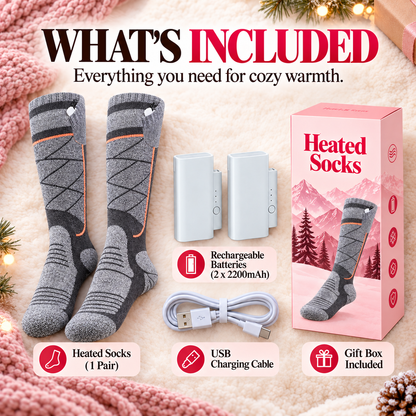 Winter Heated Socks with 3 Heat Settings & Rechargeable Batteries