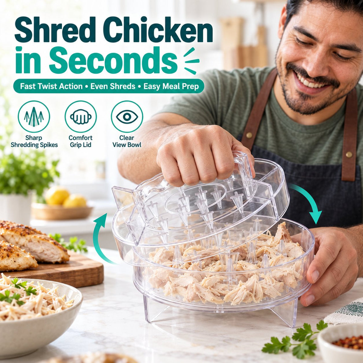 Chicken Shredder Tool Fast Handheld Meat Shredder for Chicken, Pork & More