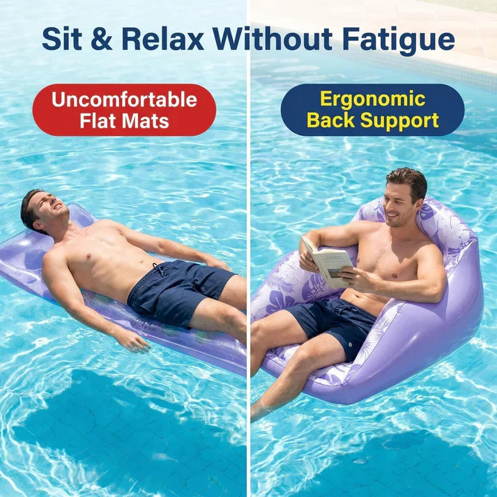 Leaf-Print Inflatable Lounge Float