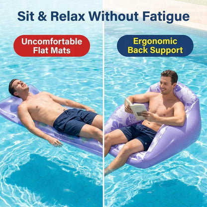 Leaf-Print Inflatable Lounge Float