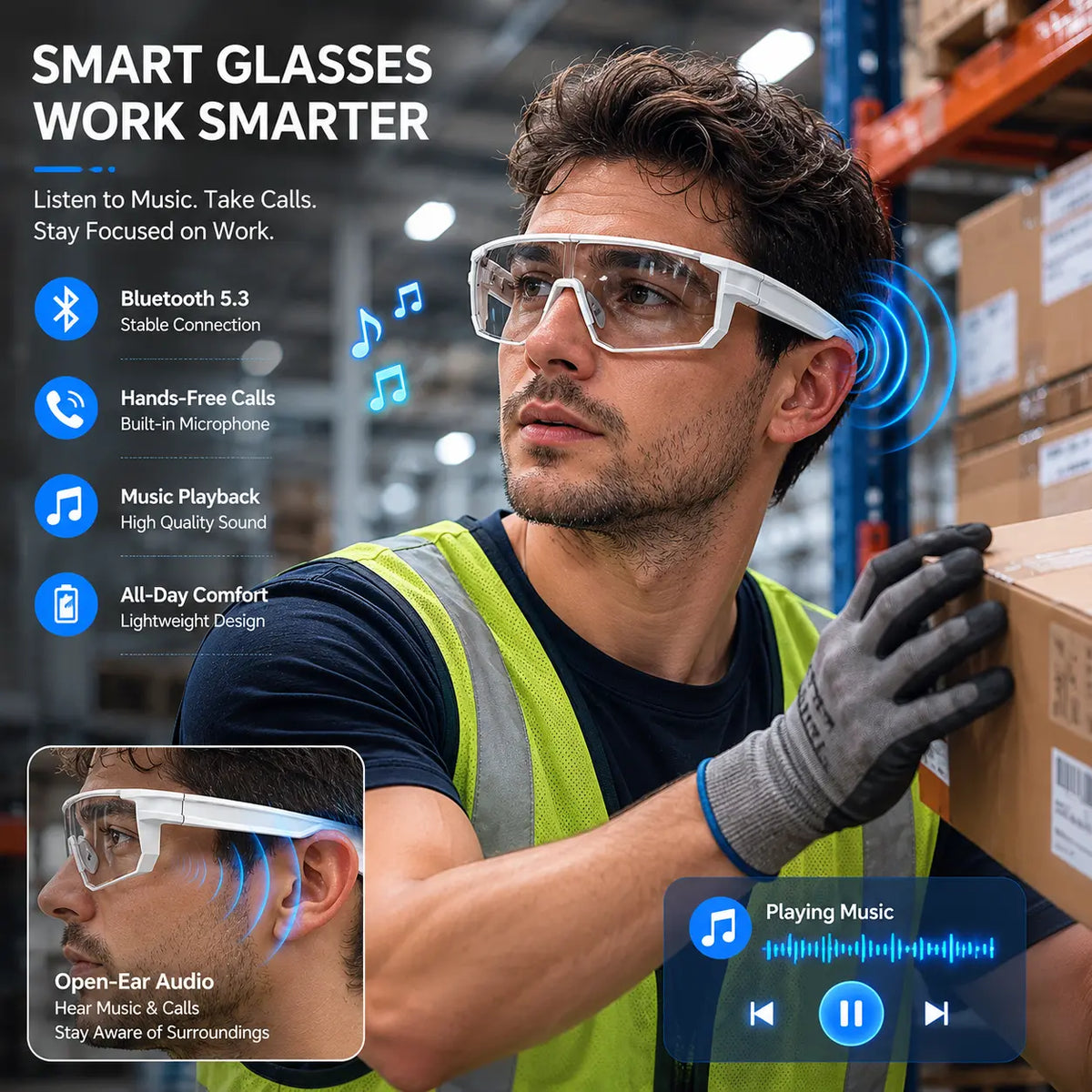 VUB Smart Audio Glasses Photochromic Options & Hands-Free Calls