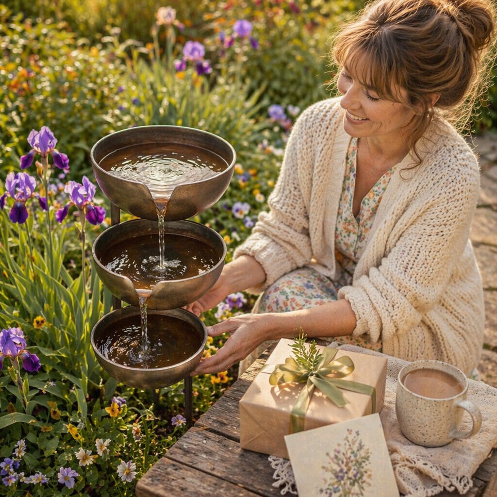 Cascading Rain Catcher Birdbath