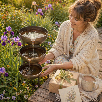 Cascading Rain Catcher Birdbath