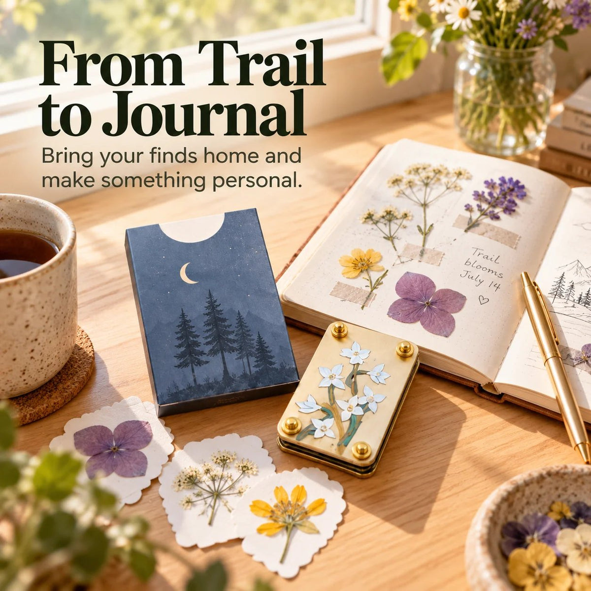 Mini Portable Flower Press | Pocket-Sized Botanical Press for Small Blooms, Petals & Keepsake Crafts