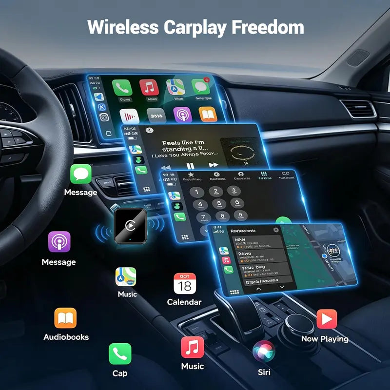 2026 Plug-and-Play Wireless CarPlay Adapter for All Compatible Vehicles