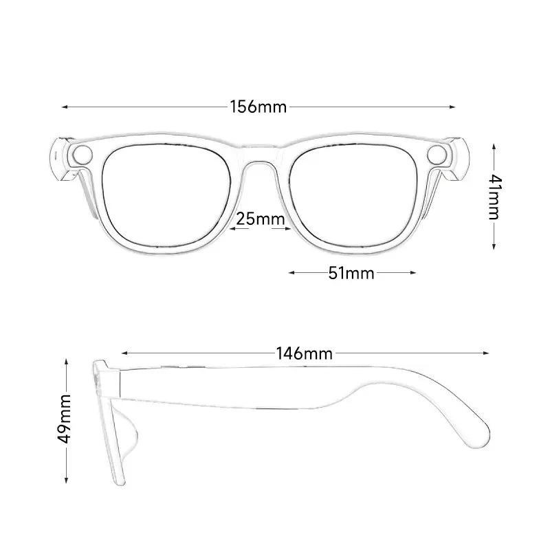 Next-Gen AI Smart Glasses 8MP Camera, 160+ Languages & Hands-Free Video
