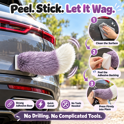 Remote Control Moving Car Tail USB Rechargeable Fluffy Vehicle Decoration