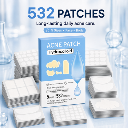 532 PCS Hydrocolloid Acne Patches Multi-Size Blemish & Spot Absorbing Covers