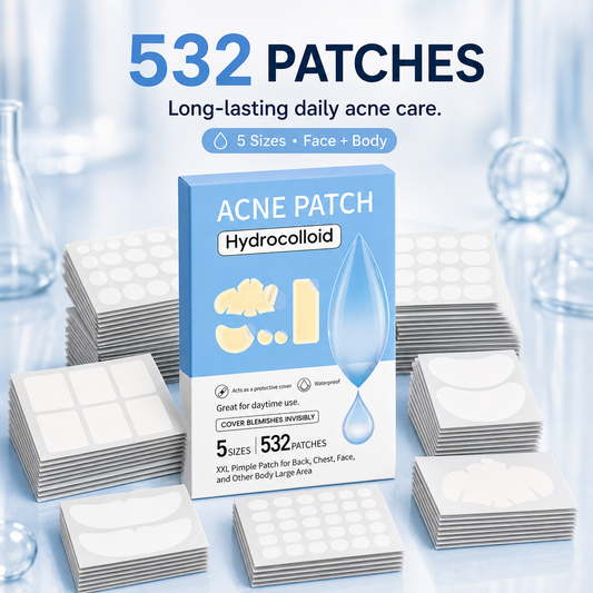 532 PCS Hydrocolloid Acne Patches Multi-Size Blemish & Spot Absorbing Covers
