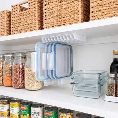 LidLoft 10-Slot Lid Organizer Home Storage Holder for Kitchen Cabinet, Drawer, Shelf, Wall Mount Use