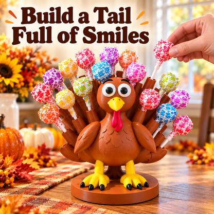 Turkey Lollipop Holder A Rainbow Tail of Thanksgiving Fun