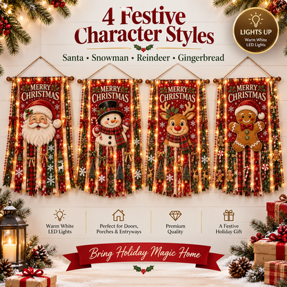 Lighted Christmas Door Hanging Decor