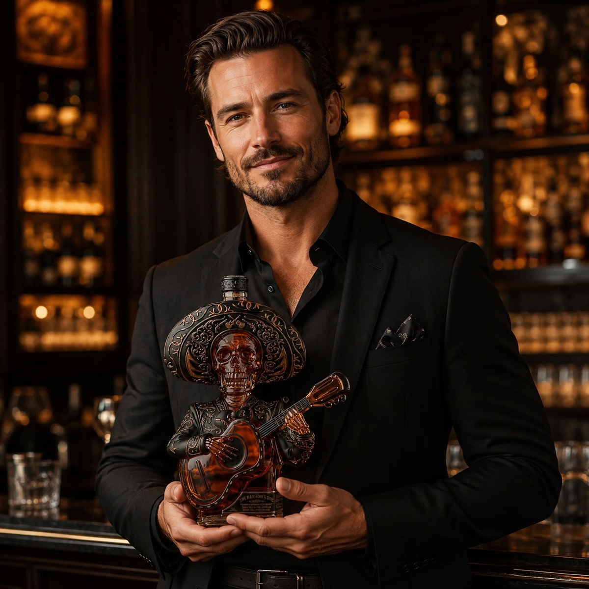 Mexican Mariachi Skeleton Decanter